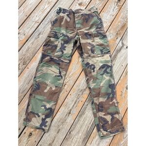 Vintage US Military M81 Woodland Camo BDU Cargo Pants Mens Small Long Adjustable